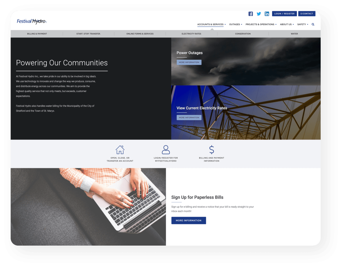 Festival Hydro website